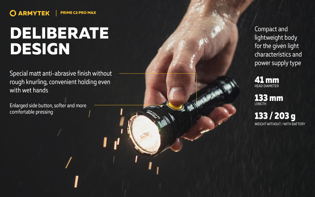Armytek Prime C2 Pro MAX Magnet Laddning 4000 Lumen - 3