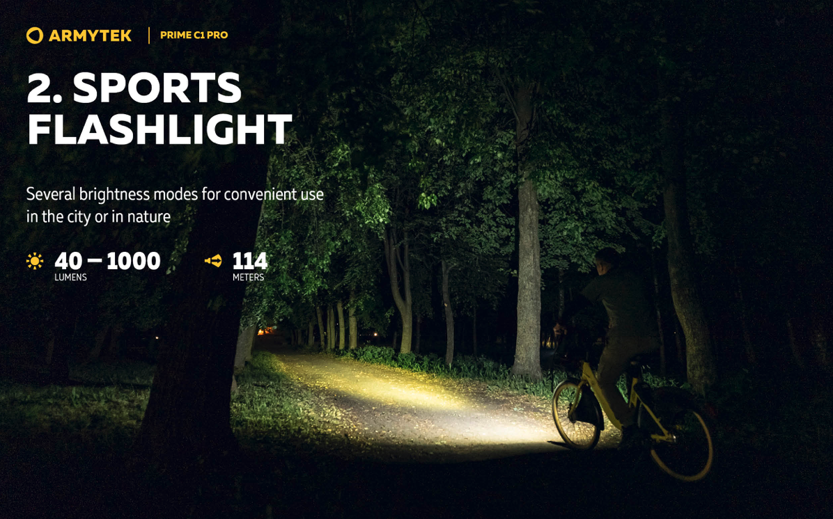 Armytek Prime C1 Pro Magnet Laddning - 1000 Lumen - 4