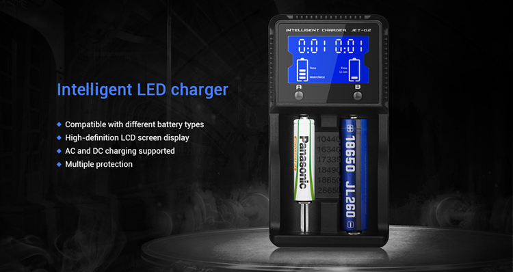 Jetbeam JET-Q2 Digital Display Batteriladdare Universal - 5