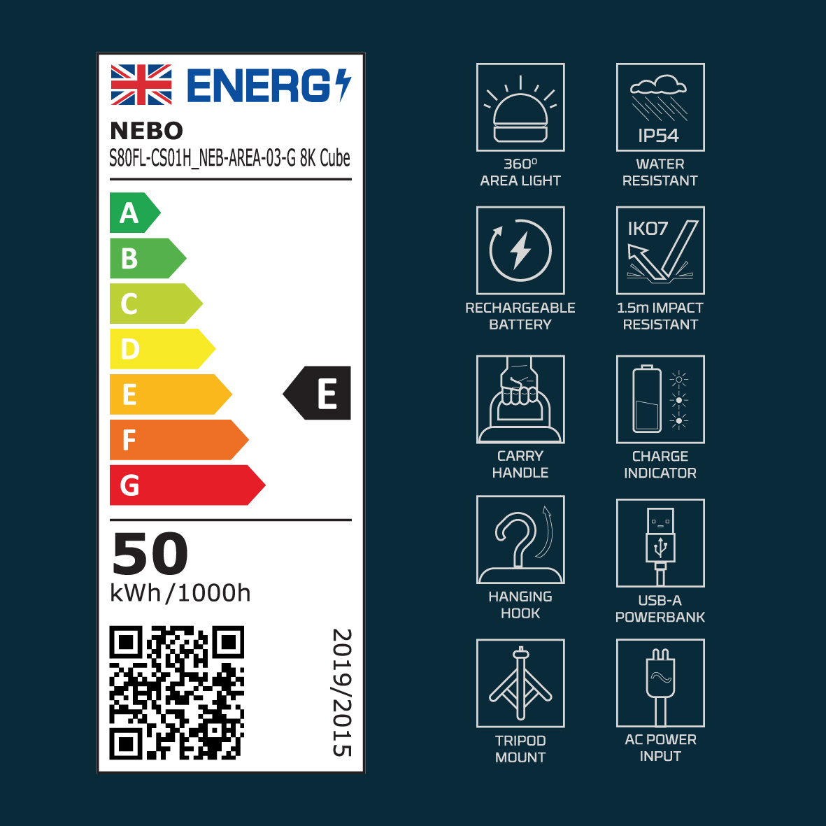 NEBO Worklight 8K Cube Hybrid - 8