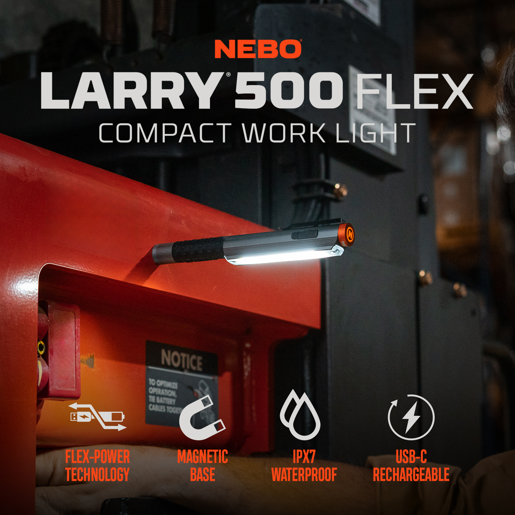 NEBO Lil Larry FLEX , 500 Lumen - 4
