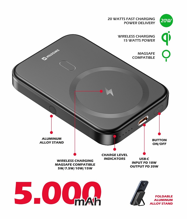 Swissten Powerbank Magsafe 5000mAh - 2