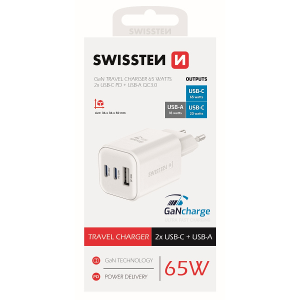Swissten GaN Charger 65W - 2