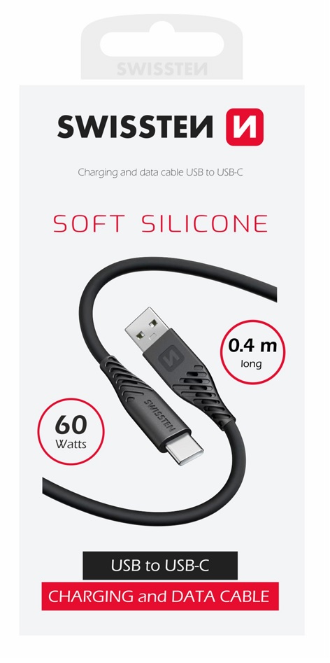 Swissten Soft Silicone USB/USB-C 0,4m