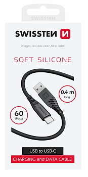 Swissten Soft Silicone USB/USB-C 0,4m