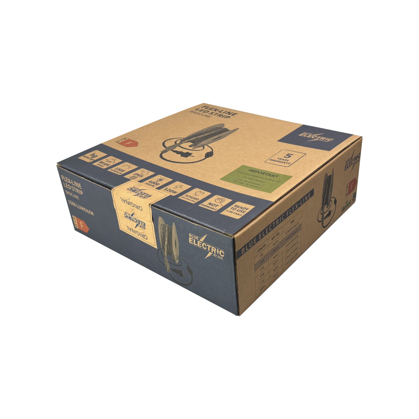 Blue Electric Basicline Flex-Line LED-Slinga 25m 1500LM/M - 2