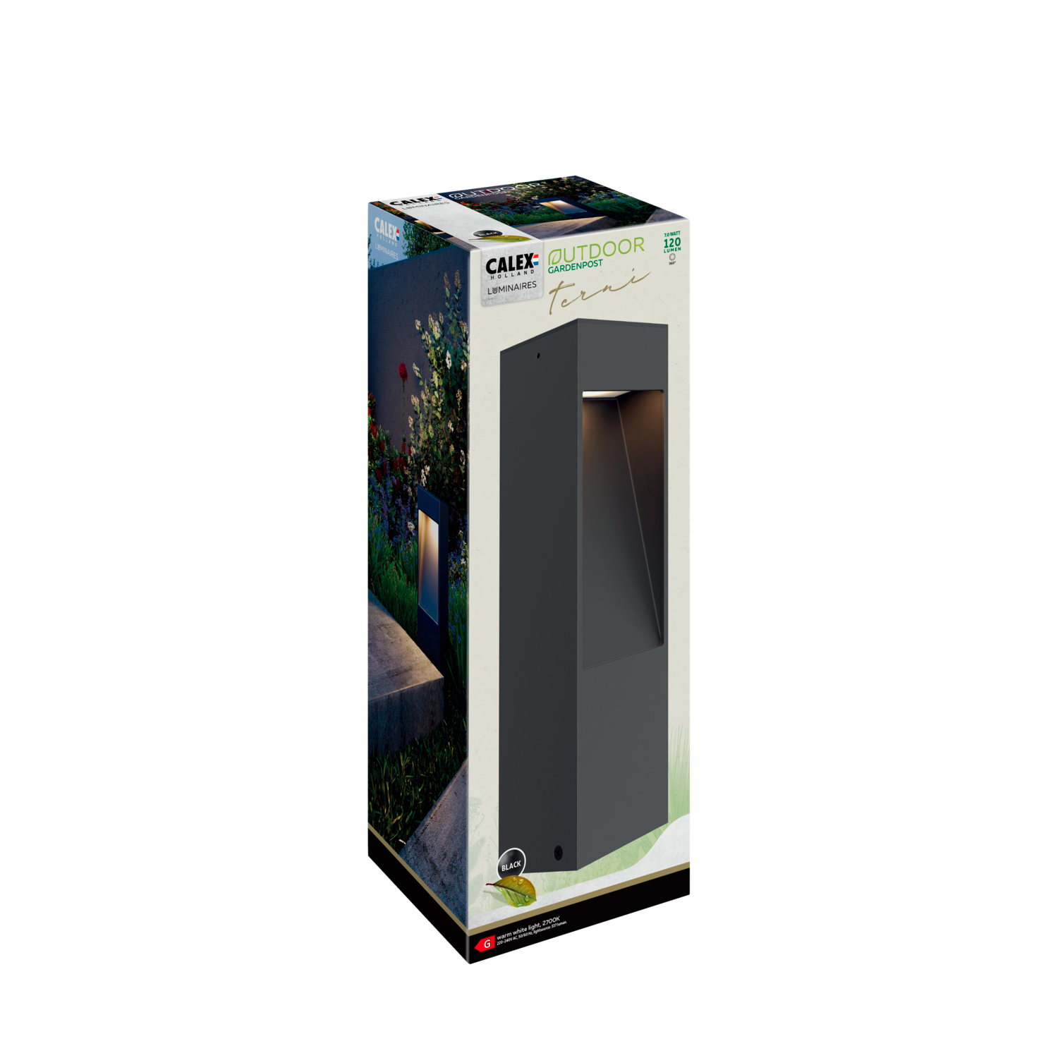Calex Terni Garden Post - Black - 2