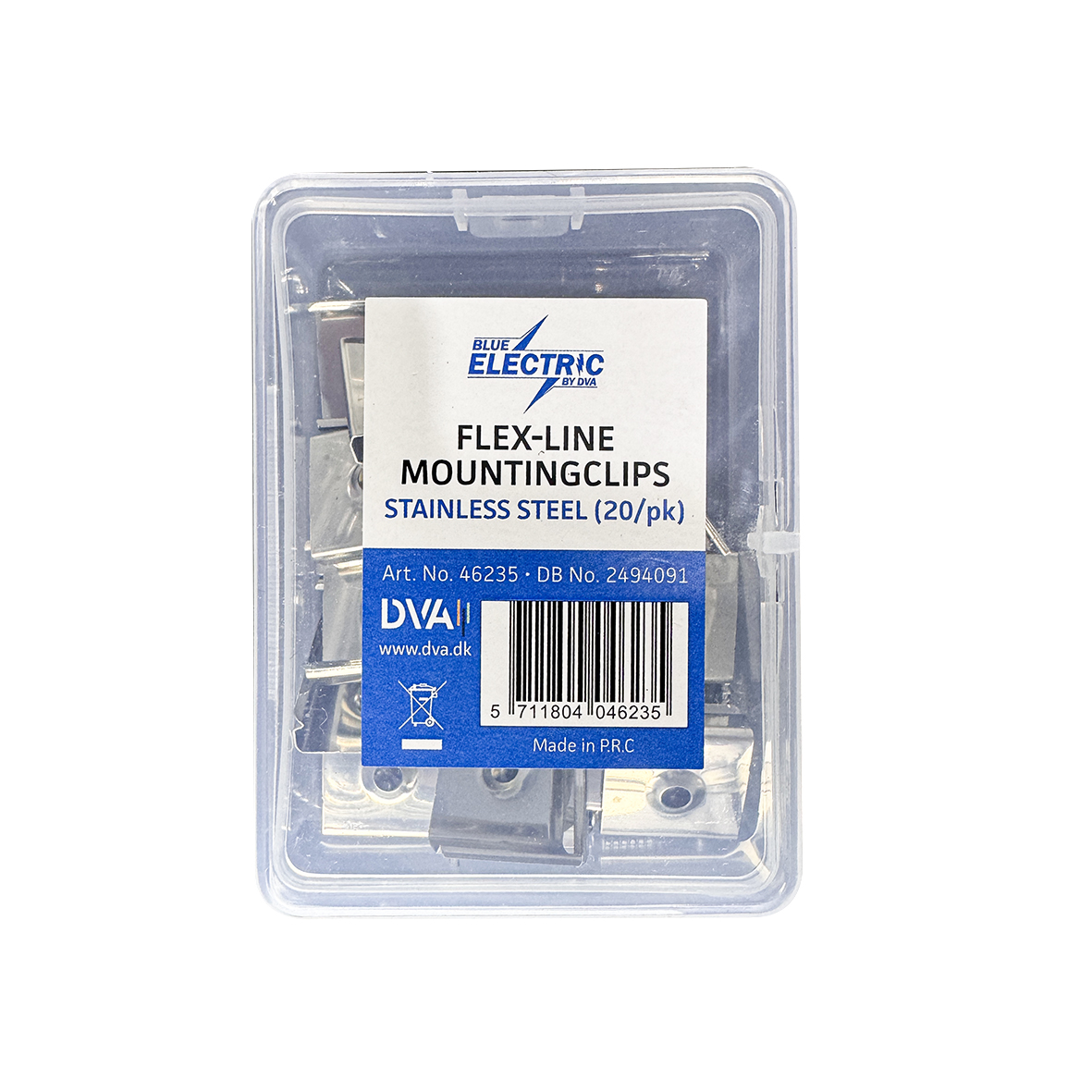 Blue Electric Flex-Line monteringsclips 20/pk - 2