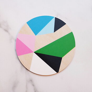 A / Geometric Green Coaster