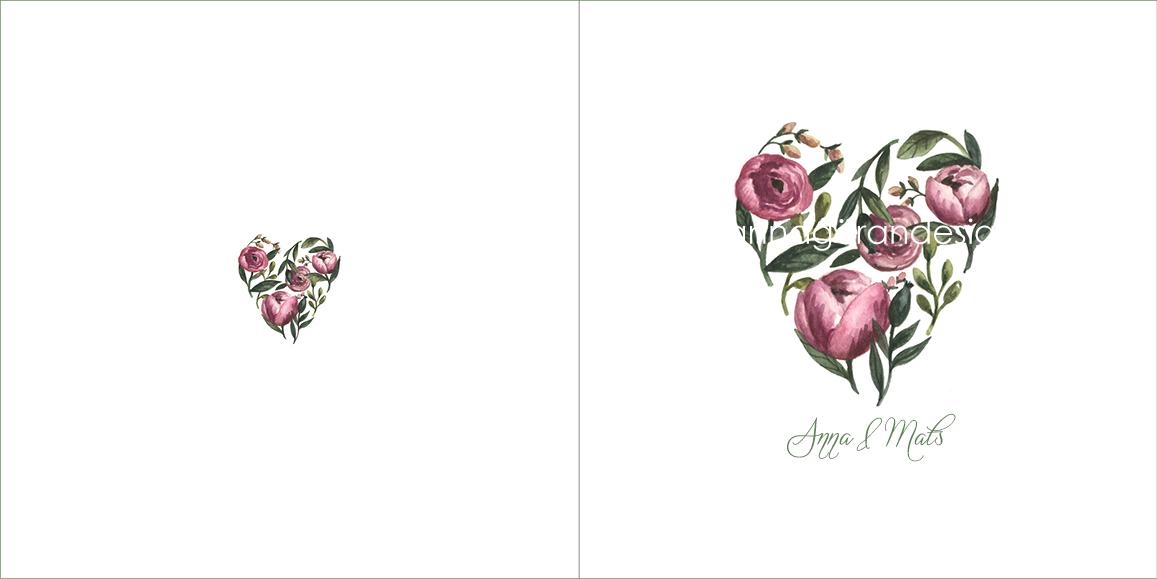 Floral heart - dubbelt kort - 2