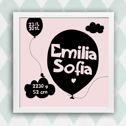 Födelsetavla - Ballong