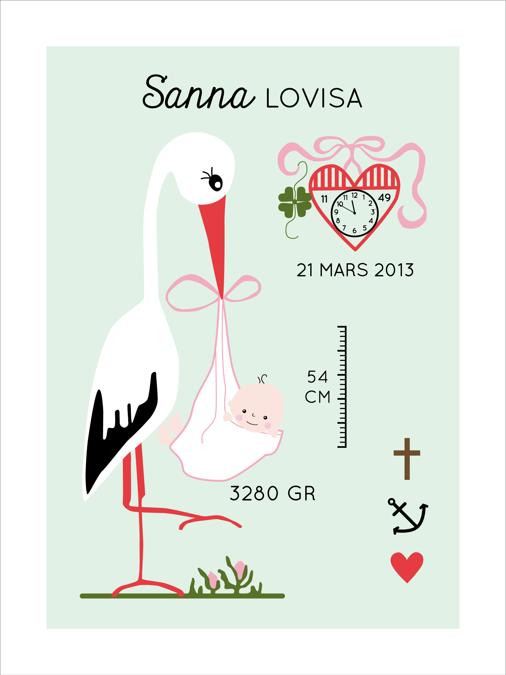 Stork  - retro - 3