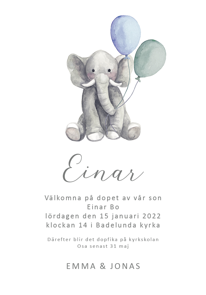 Elefant med ballonger