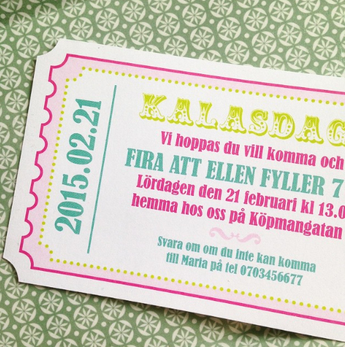 Cirkusbiljett - Anna Göran Design