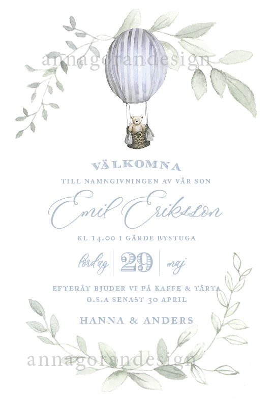 Luftballong akvarell - 4