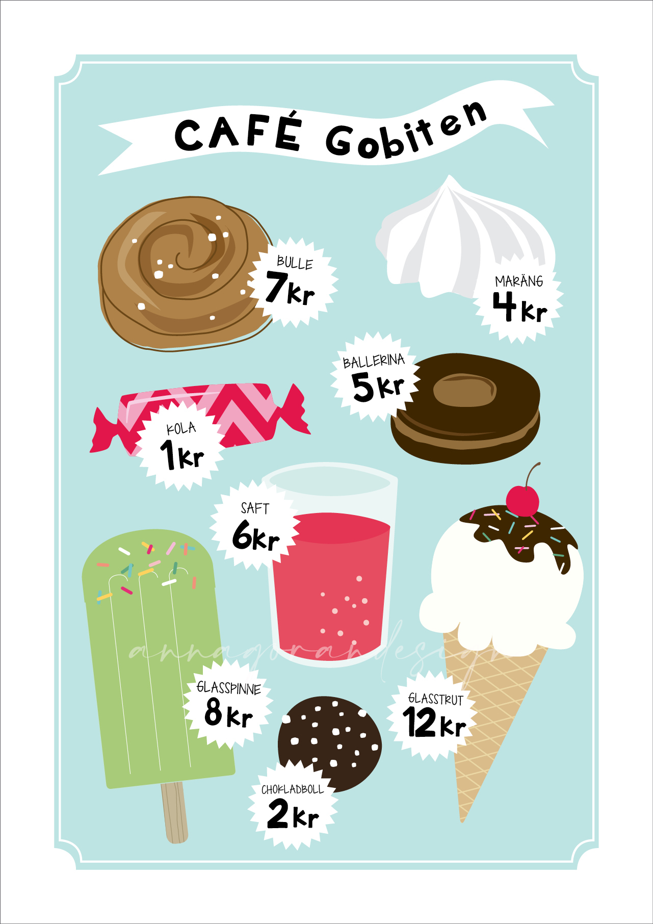 Café - barnposter