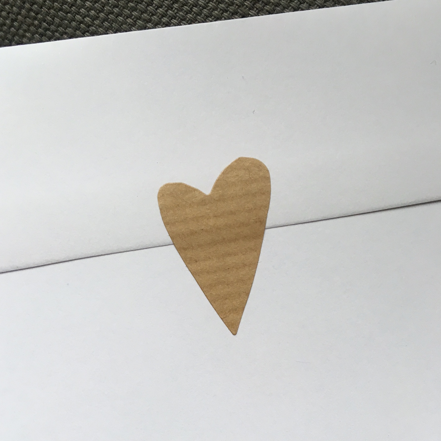 Etikett hjärta ribbat kvistpapper