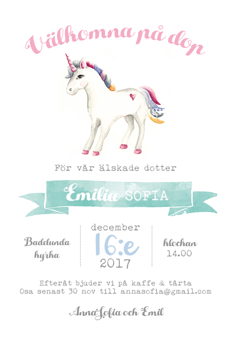 Enhörning akvarell