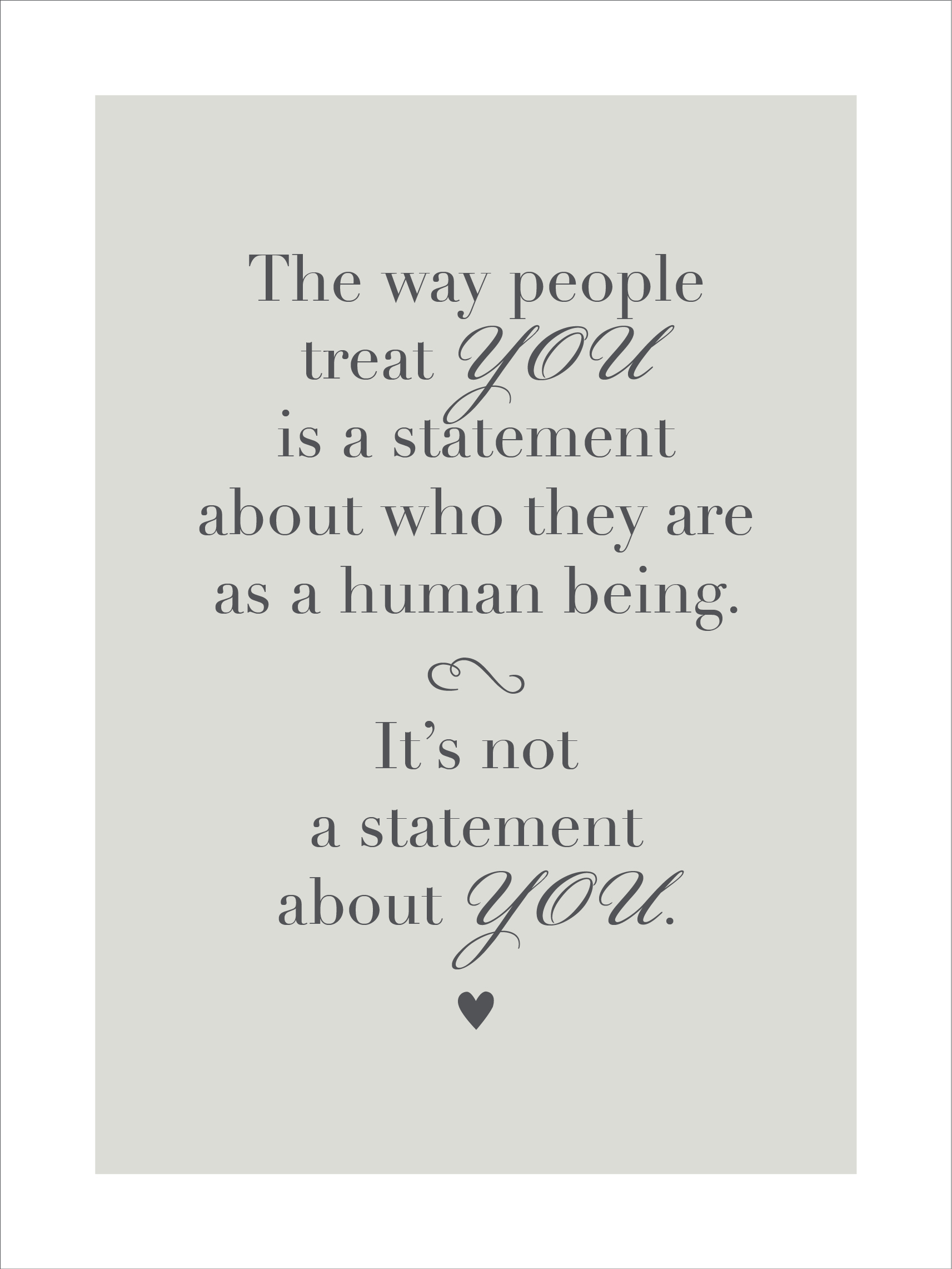 The way people...