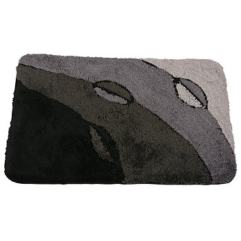 Badrumsmatta Leaf svart 60x100 cm