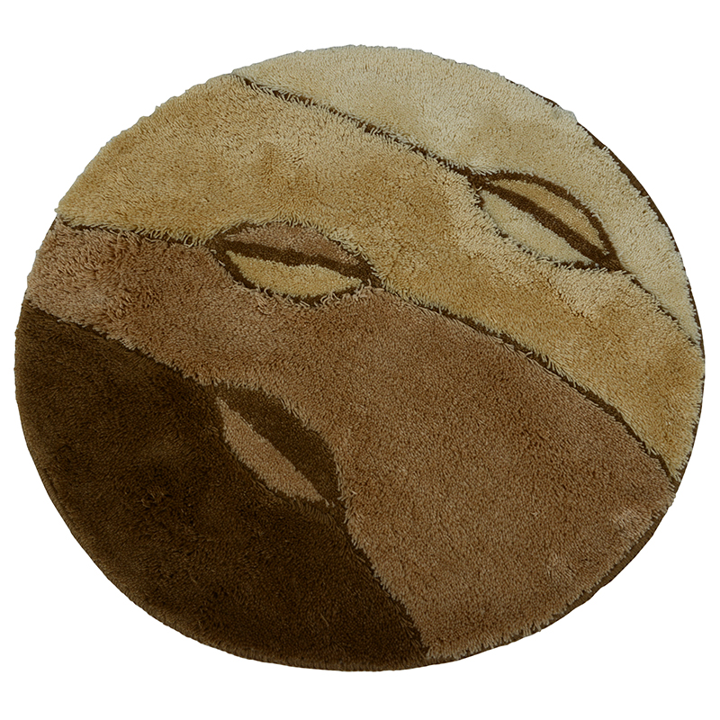 Badrumsmatta Leaf Beige Rund 75 cm. i diameter
