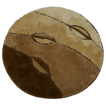 Badrumsmatta Leaf Beige Rund 75 cm. i diameter