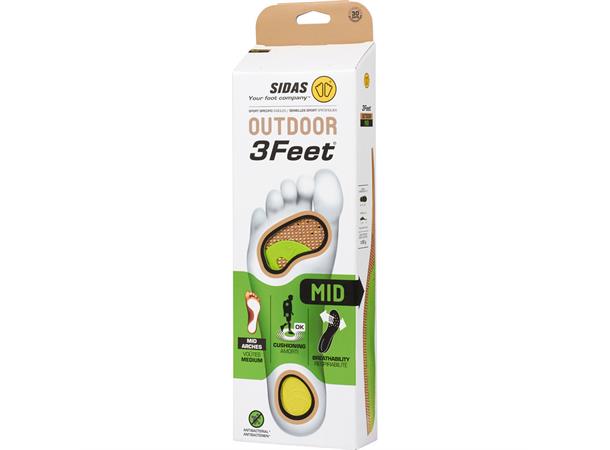SIDAS 3FEET OUTDOOR MID Grön  Formade iläggsulor för medelhöga fotvalv - 2