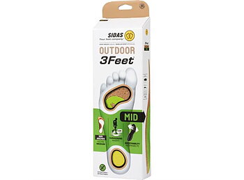 SIDAS 3FEET OUTDOOR MID Grön  Formade iläggsulor för medelhöga fotvalv