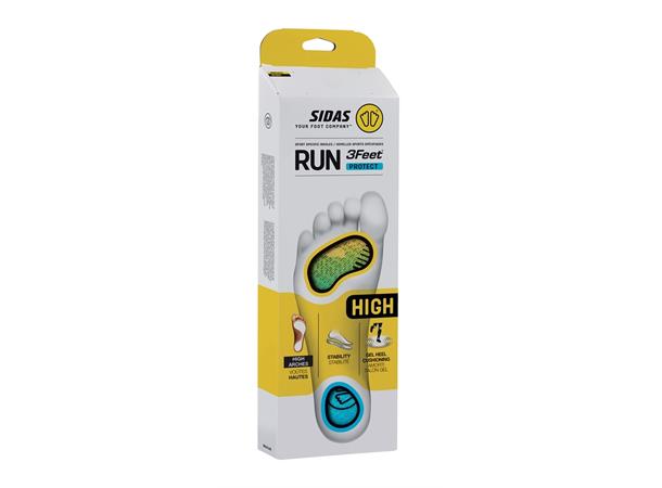 SIDAS 3FEET RUN PROTECT HIGH Gul Formade iläggssulor för höga fotvalv - 2