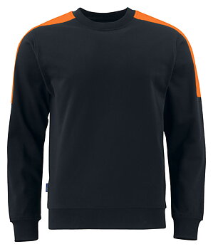 2125 SWEATSHIRT 100% BOMULL SVART/ORANGE & SVART/GUL