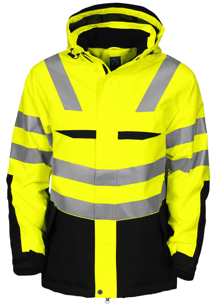 6418 FODRAD FUNKTIONSJACKA EN ISO 20471 KLASS 3 GUL/SVART