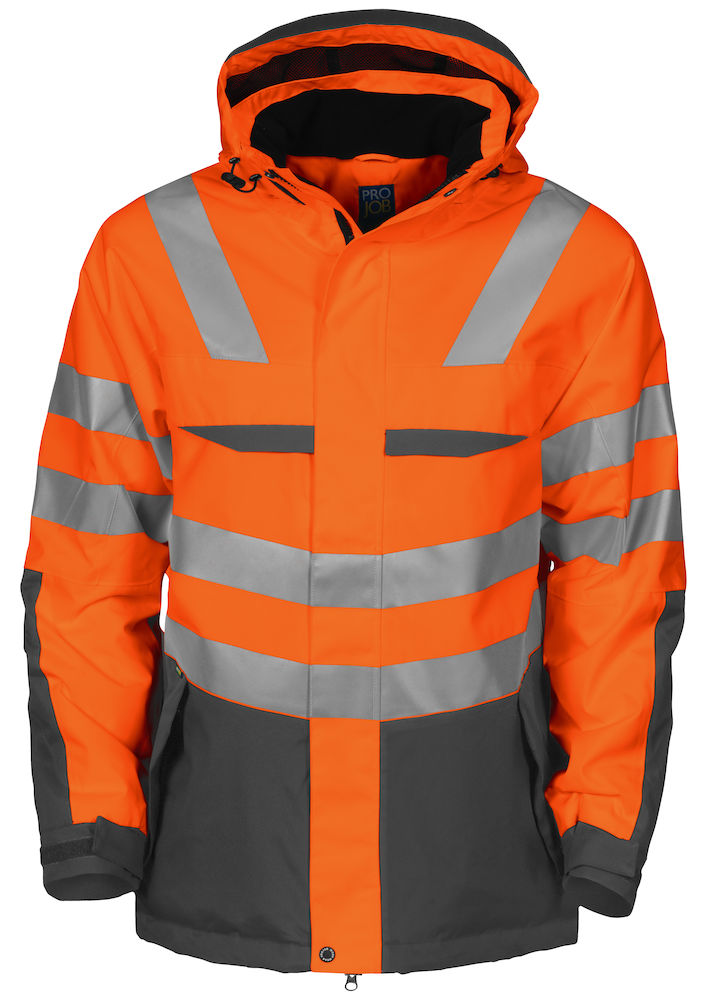 6418 FODRAD FUNKTIONSJACKA EN ISO 20471 KLASS 3 ORANGE/GRÅ