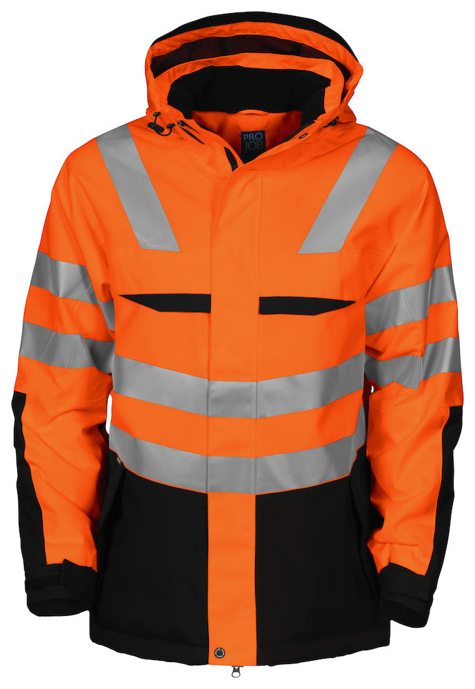 6418 FODRAD FUNKTIONSJACKA EN ISO 20471 KLASS 3 ORANGE/SVART