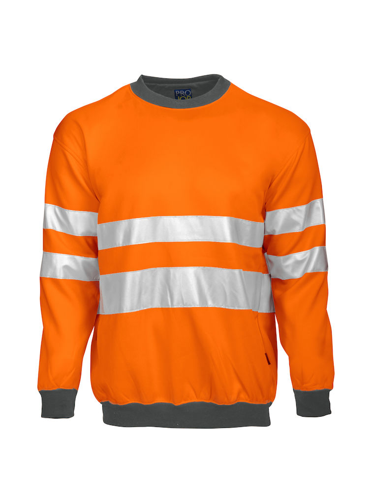 6101 SWEATSHIRT EN ISO 20471 KLASS 3 ORANGE/GRÅ