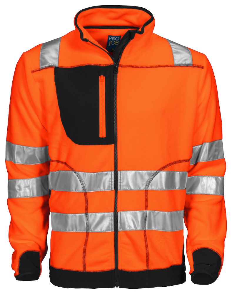 6303 FLEECEJACKA EN ISO 20471 KLASS 3/2 ORANGE/SVART