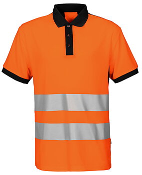 6008 PIKÉ EN ISO 20471 KLASS 2 ORANGE/SVART