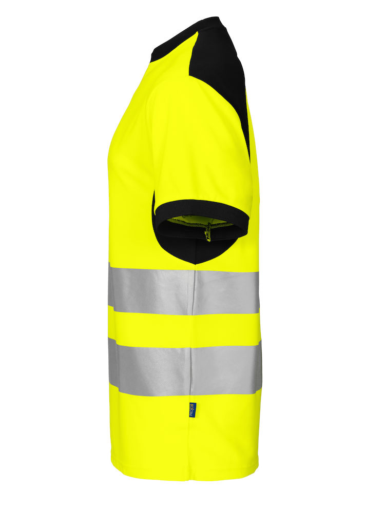 6009 T-SHIRT EN ISO 20471 KLASS 2 GUL/SVART - 3