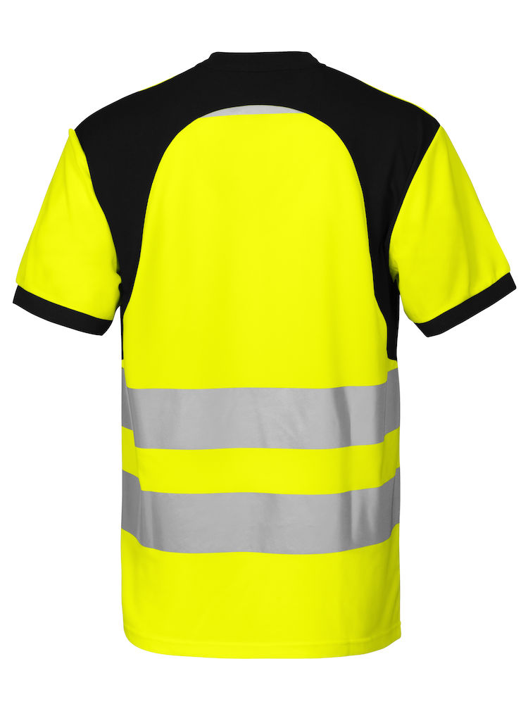 6009 T-SHIRT EN ISO 20471 KLASS 2 GUL/SVART - 2