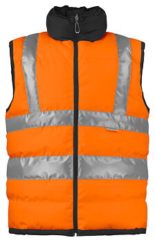  6708 Fodrad vändbar varselväst EN ISO 20471 KLASS 2 ORANGE