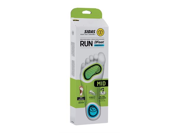 SIDAS 3FEET RUN PROTECT MID Grön  Formade iläggsulor för medelhöga fotvalv - 2