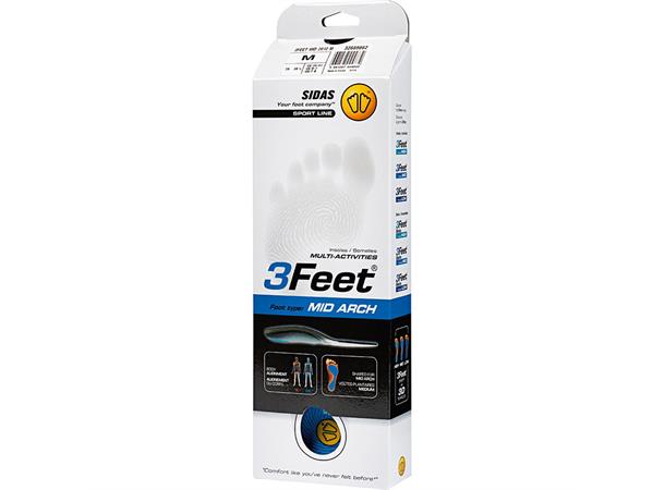 SIDAS 3FEET® MID Blå  Formade iläggsulor för medelhöga fotvalv - 2
