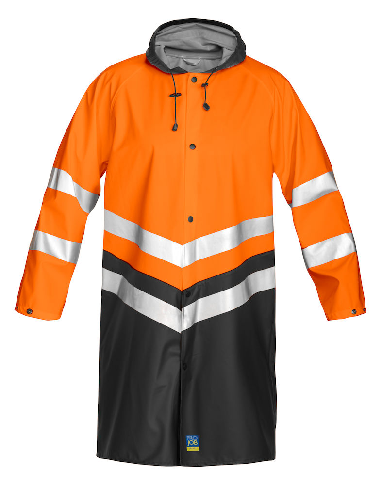 6403 REGNJACKA EN ISO 20471 KLASS 3 ORANGE/SVART