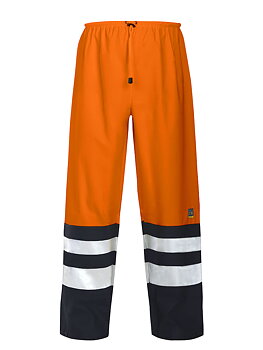 6504 REGNBYXOR EN ISO 20471 KLASS 2 ORANGE/MARIN