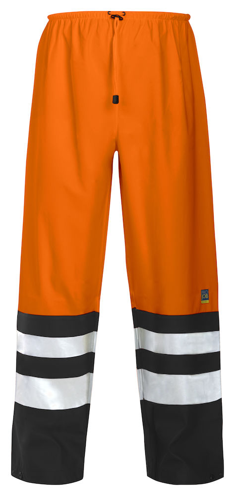 6504 REGNBYXOR EN ISO 20471 KLASS 2 ORANGE/SVART