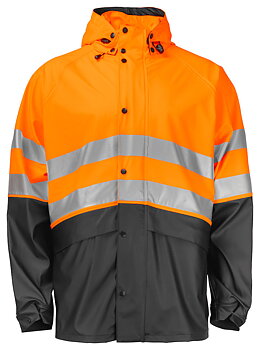 6431 REGNJACKA KORT EN ISO 20471 KLASS 3/2 ORANGE/SVART