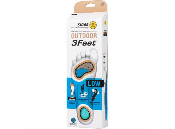 SIDAS 3FEET OUTDOOR LOW Blå  Formade iläggssulor för låga fotvalv - 2