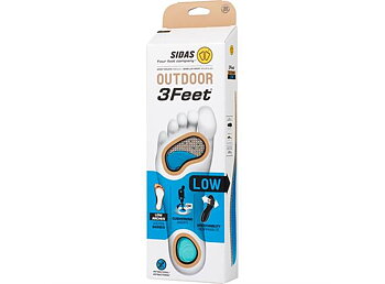 SIDAS 3FEET OUTDOOR LOW Blå  Formade iläggssulor för låga fotvalv