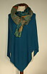Poncho Jeans Blå ull & kashmir