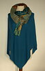 Poncho Jeans Blå ull & kashmir
