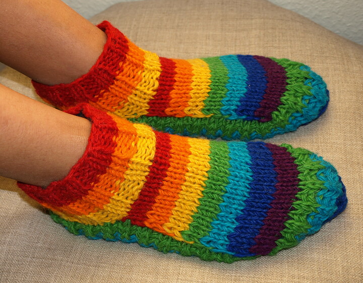 raggsocka låg modell regnbåge